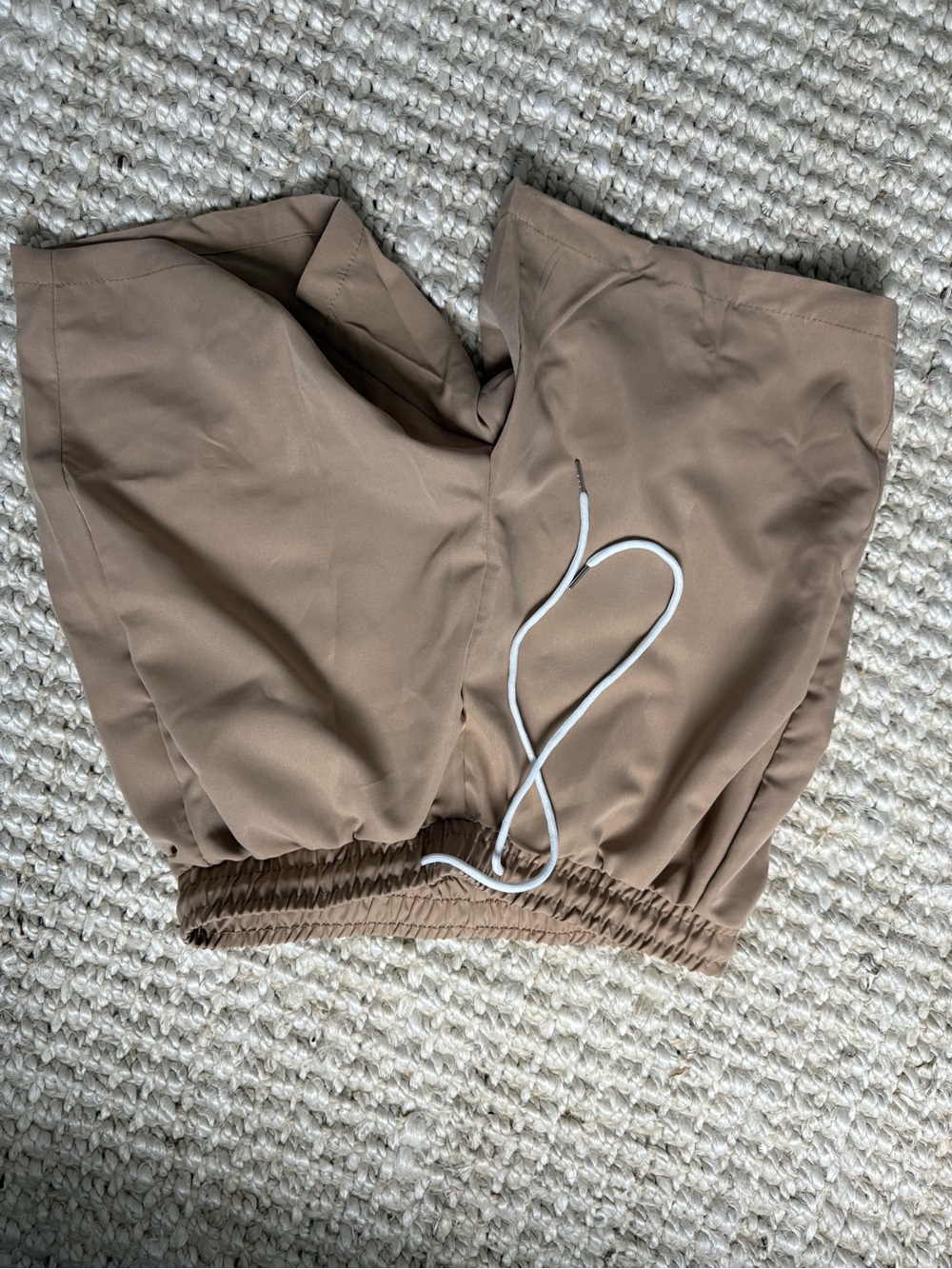 Neutral Tan Drawstring Shorts